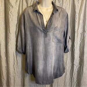 Anthropologie Cloth & Stone Gray Tunic Pullover Medium